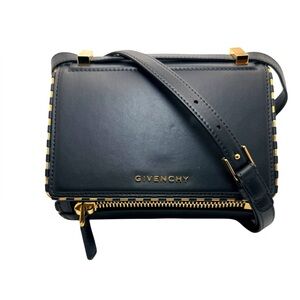 Givenchy Pandora Box Black Leather Crossbody Gold Hardware